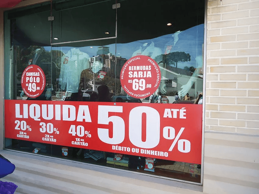 Adesivo de vitrine de loja