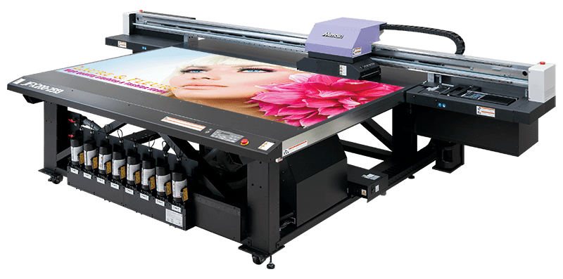 Impressora UV em ação